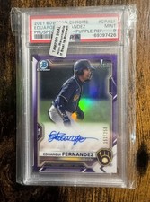 Eduarqui Fernandez - 2021 Bowman Chrome Auto Purple /250 (AU, RC) 9 Brewers