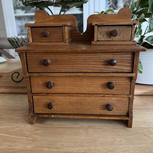 MINIATURE BUREAU Colonial Dresser Dollhouse Furniture Salesman Sample