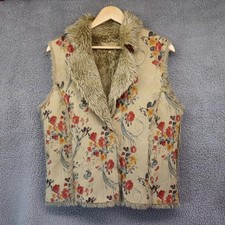 Per Una Faux Fur Cropped Floral Best Waistcoa...