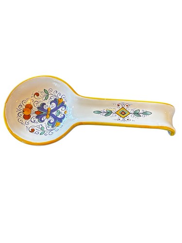 Sur La Table Nova Deruta Spoon Rest Italy Hand Painted Majolica Ceramic 11”