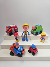 Nice LOT 7 BLIPPI Figures CARS Set FIRETRUCK Trash Truck