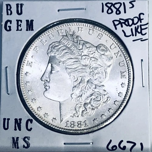 1881 S BU GEM MORGAN SILVER DOLLAR UNC MS+++ U.S. MINT RARE COIN 6671