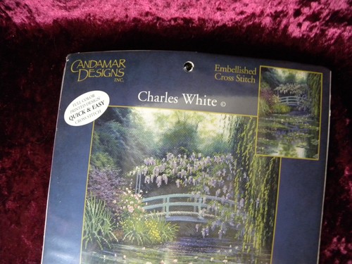 MONET'S JAPANESE BRIDGE Embellished Counted Cross Stitch Candamar Designs NEW - Picture 2 of 4