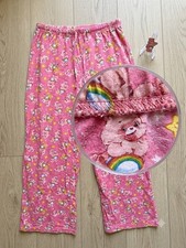 Vintage Y2K Care Bears Pajamas Pants Girls 8 Pink Cotton Cheer Bear Sleepwear