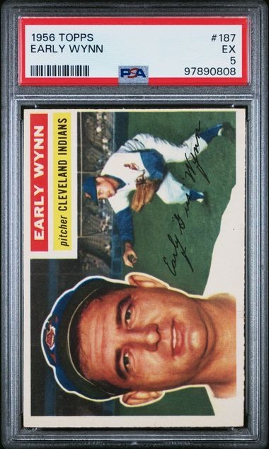 1956 Topps Early Wynn #187 PSA 5 EX Cleveland Indians HOF Sharp Corners