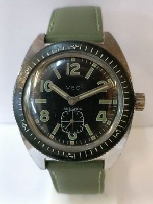 VEC SUB-SECOND WINDING PATINA BLACK DIAL MEN'S WORKING CONDITION
