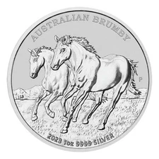 2023 Australian Brumby Horse 1 Oz .999 Fine Silver Coin in Capsule