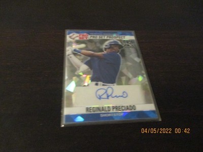 reginald preciado rookie auto 2021 pro set numbered/25 blue cracked ice