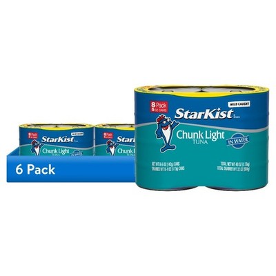(6 pack) Chunk Light Tuna in Water, Wild Caught, 20g Protein, 5 oz, 8 Cans