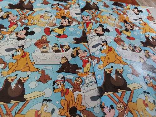 Vintage Mickeys Movie Career Disney Gift Wrap Book 1992 12 Tear Out Sheets NEW - 第 5/5 張圖片