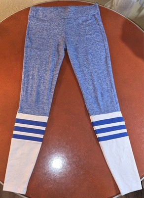 Bombshell Sportswear Original Sock Leggings Blue Heather Size XS White Striped