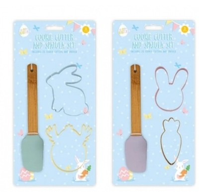 Ostern Ausstecher & Spatel Set Hase Küken Karotte sortiert