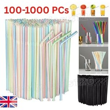 Multicolor Straws Flexible Plastic Bendy Colorful Drinking Straw Birthday Party