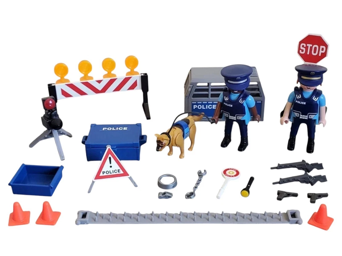Gros Lot Playmobil Police : Commissariat + Véhicules + Personnages + Chiens