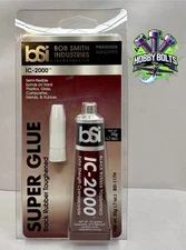 Bob Smith IC-2000 Black Rubber Toughened Super Glue, 20g Tube, Hobby Bolts, BSI