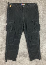 Empyre Relax Black Corduroy Cargo Pants Men's Loose Fit Baggy Skater Size 38x30