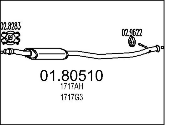 MittelschalldäMpfer Mts 01.80510 FüR Xsara CitroËN N68 Picasso 16V-image