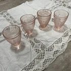 Vintage Depression Glass Tumblers Set Of 4 Pink Depression Glass