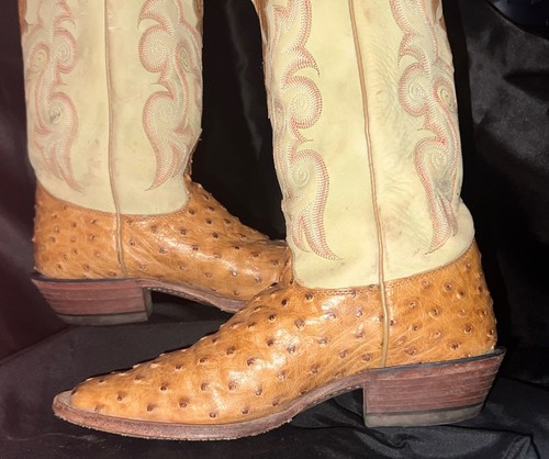 Justin L7004 Women's Full Quill Ostrich Boots 9.5B Wide Square Toe USA Made - Picture 7 of 9