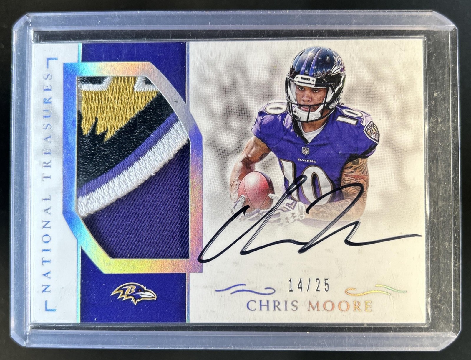 Chris Moore Panini National Treasures Rookie Materials Signatures #RMSCM Silver