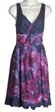 NEW LELA ROSE Midi Dress Size 4 Neiman Marcus for Target Purple Watercolor NWT
