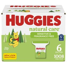 Huggies Natural Care Sensitive Baby Wipes Unscented 6 Refill Packs 1008 Wipes