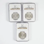 1944 MS64, 1946-S MS64, 1947 MS64 NGC Graded Walking Liberty Half Dollars 50c