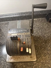 Speedrite 914 Vintage Check Writer by Hall-Welter Co. Bank Equipment with Keys