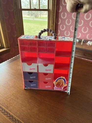 VTG Toy Barbie Storage Case W/Drawers Lid Chip