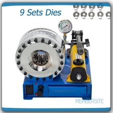 NEW 9 Sets Dies Manual Hydraulic Hose Crimping Machine Hose Pipe Crimper 31.5MPa