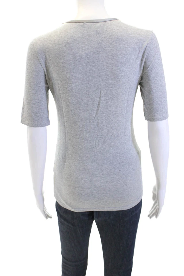 Joseph Mujer Escote Detalle Manga Corta Calce Ajustado Camiseta Gris Talla M Foto 3 de 4