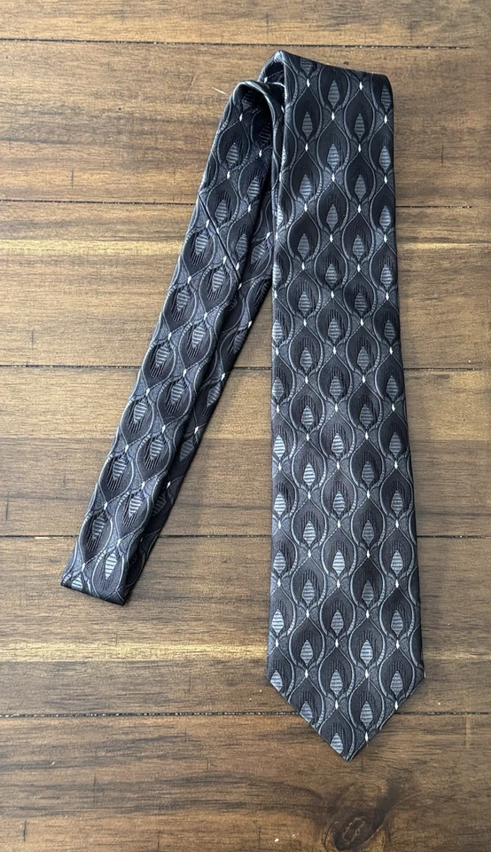 JOHN W. NORDSTROM Men's 100% Silk Tie ITALY Geometric Blue/Multicolor EUC - Image 4 of 4