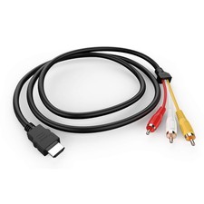 HDMI to RCA Cable, 1080P 5ft/1.5m HDMI Male to 3-RCA Video Audio AV Cable Connec