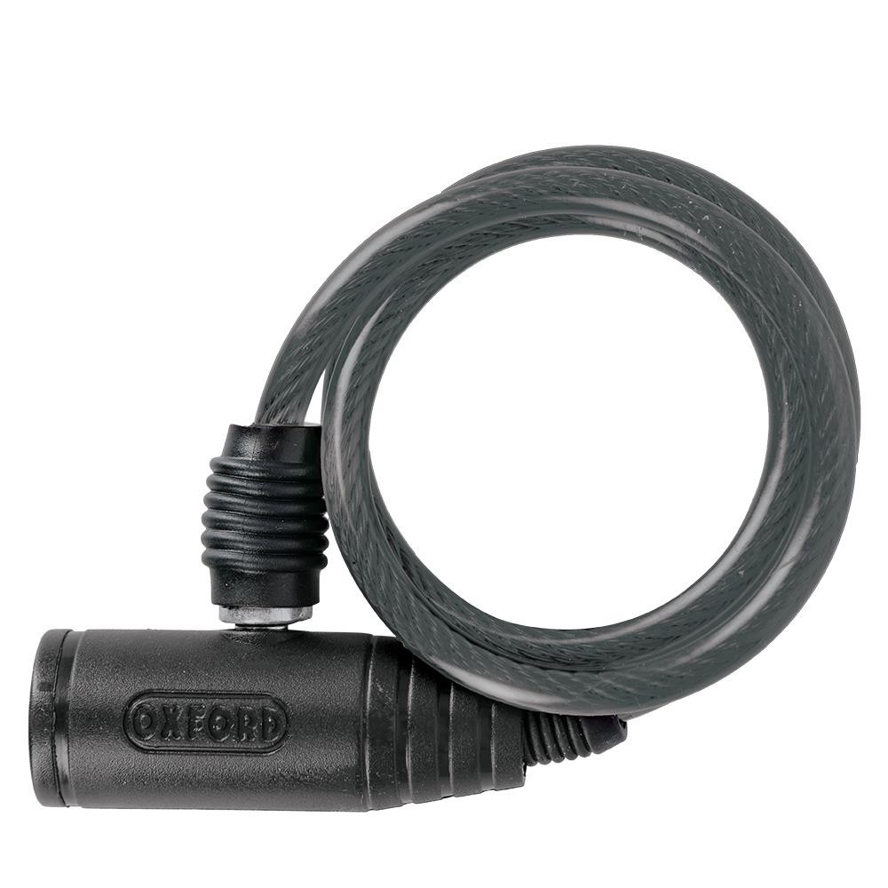 Oxford Bumper Cable Lock Smoke 600x6mm Motorcycle Helmet Lock (OF02)