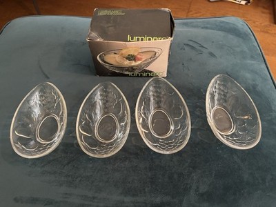 Vintage Luminarc Avocado Geschirr x4 Glasschale 