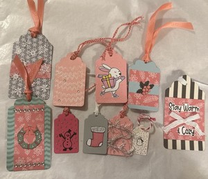 Set Of 10 Individually Handmade Christmas Tags
