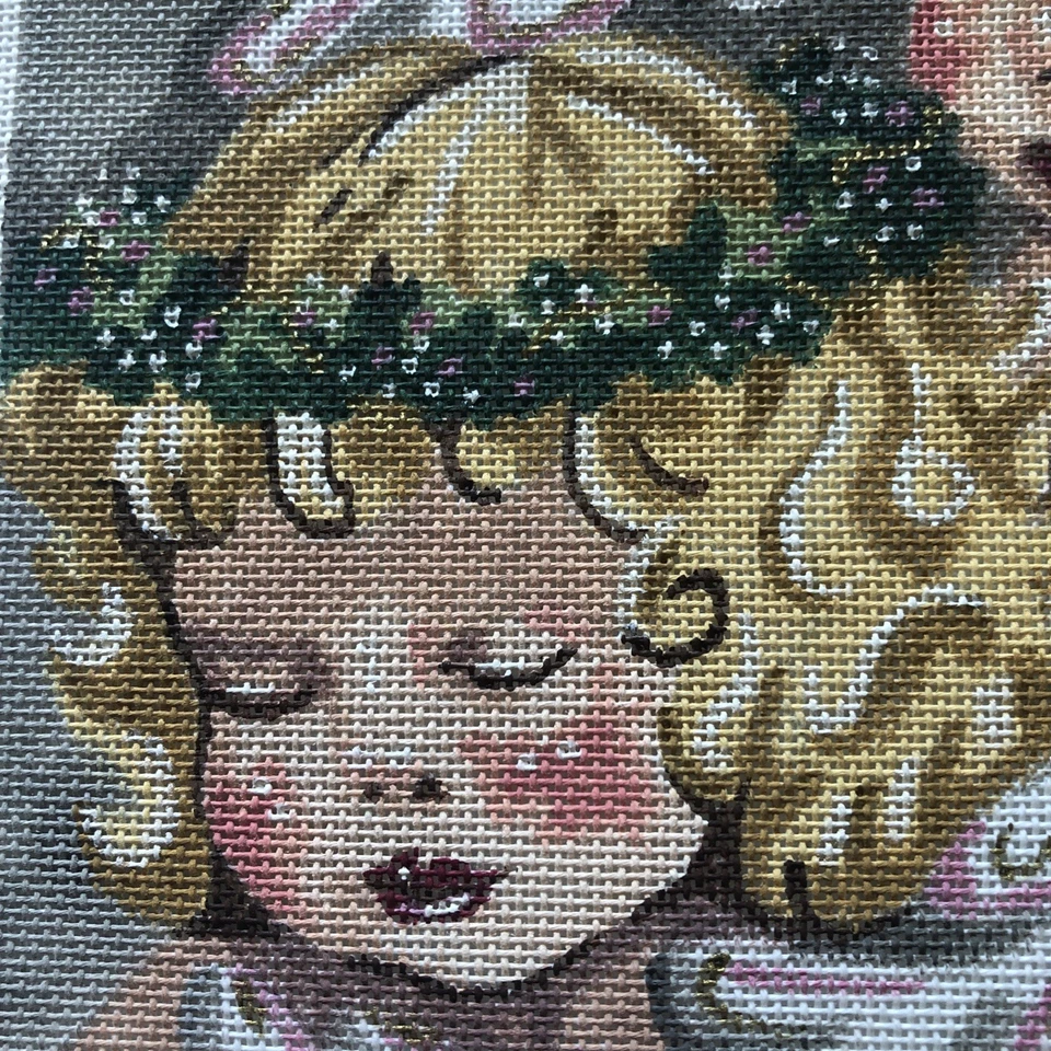 The Painter Sweet Angel Babies Handpainted Needlepoint Canvas 18 Count Nursery - Image 3 of 4