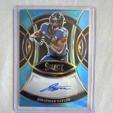 2025 Panini Select Jonathan Taylor Colts Light Blue Prizm Auto 29/49 No. SP-JTR