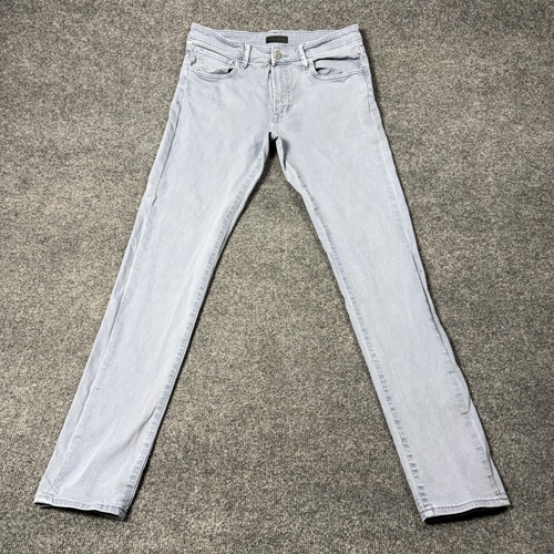 Uniqlo Jeans Mens 32x33 Blue Light Wash Slim Skinny Stretch Denim Pants