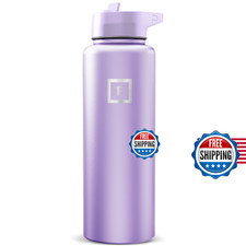 IRON FLASK Camping Hiking Hydration Flask with Straw, Wide Mouth Insulated St