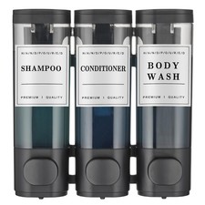 Shampoo and Conditioner Dispenser,Shower Soap Dispenser 3 Chamber No Drill Wall-