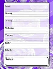 Magnetic Dry Erase Calendar - White Board Planner for Refrigerator - Fractal 3/2