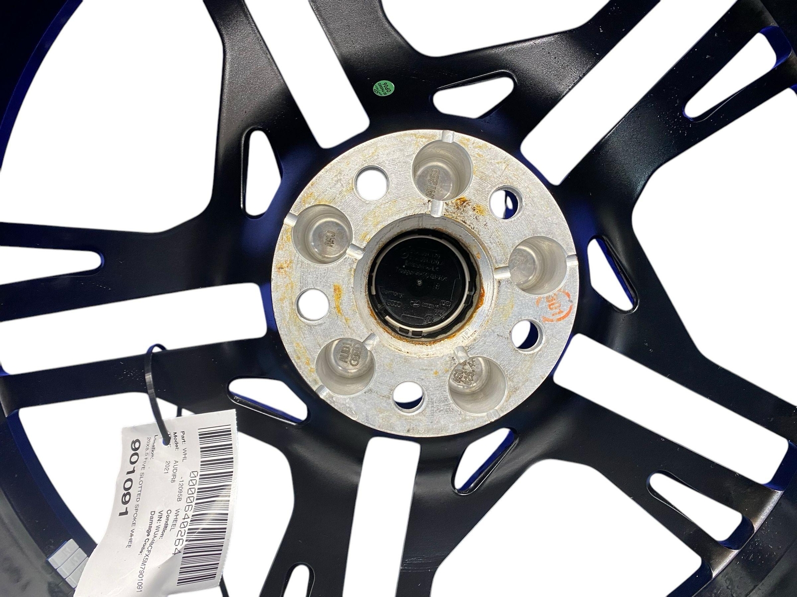 2020 2021 2022 2023 AUDI R8 20X8.5 FIVE SLOTTED SPOKE WHEEL RIM MACHINED & BLACK