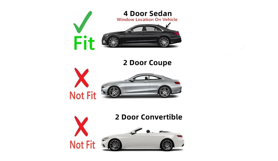 Fits 14-20 Mercedes Benz S Class 4D Sedan Rear Laminated Back Glass - Image 3 of 4