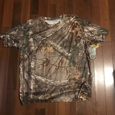 NEW W TAGS TREES TRAILS SIZE XL REAL TREE CAMO SHORT SLEEVE SHIRT POLYESTER