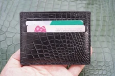 Black Genuine Crocodile Leather Credit Card Holder Wallet for men #W2