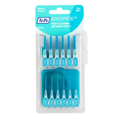 TePe EasyPick Interdental Toothpicks - M/L - Blue - 36 Picks in 1 Pack