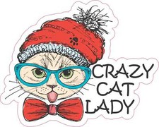 5in x 4in Crazy Cat Lady Vinyl Sticker Car Truck Vehicle Bumper Decal
