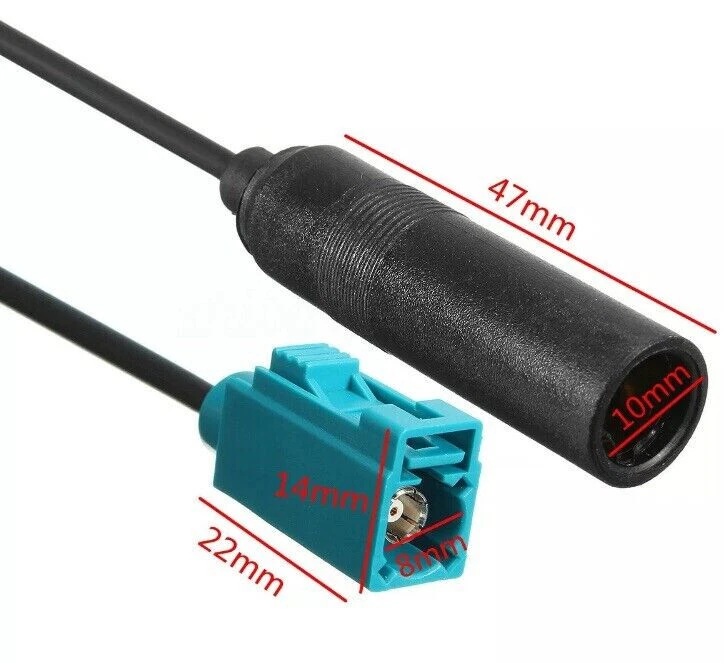 Fakra Female To DIN Female Plug Car Radio Aerial Adapter Antenna Cable AM/FM DAB - Image 2 of 4