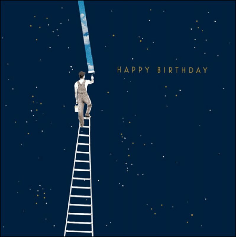Funny Brightening Your Day Happy Birthday Card - Space and Stars Greetings Card